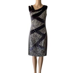 Jax Sheath Formal Velvet and Lace Size 4 Dress
